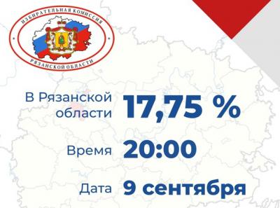 Явка избирателей на 20.00 в Рязанской области составила 17,75%